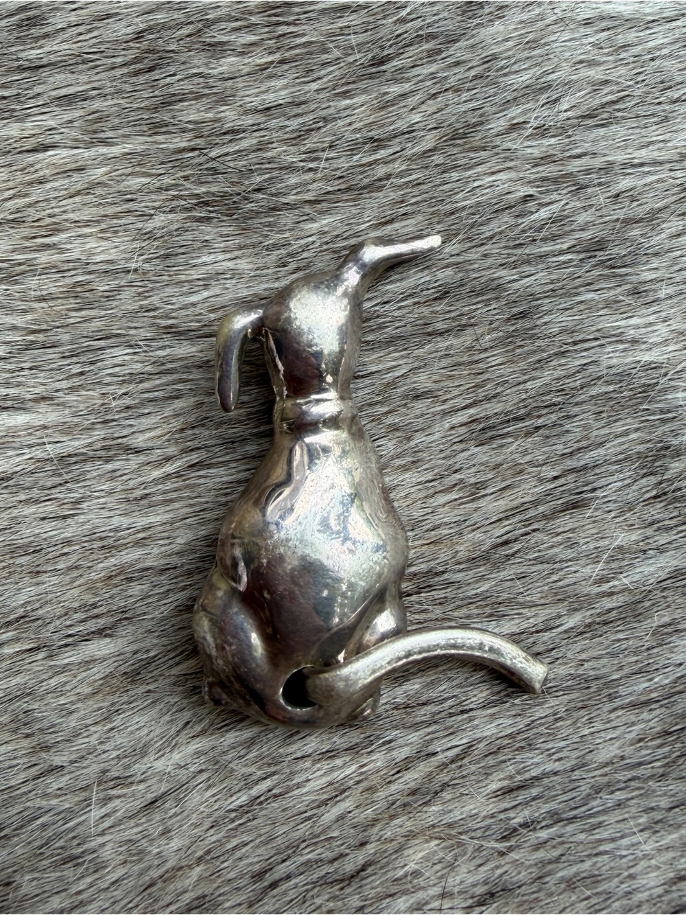 Vintage Sterling Silver Mexican Dog Brooch